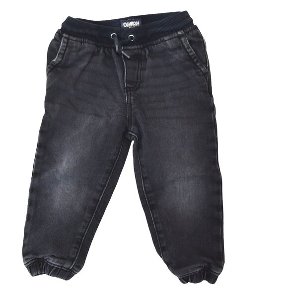 OshKosh B'gosh Faded Black Baby Jogger Jeans 18M Black Denim Pull-On Pants - Picture 1 of 8